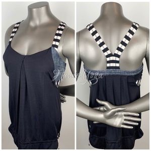 Lululemon | Apex Stripe Black Dune Rest Less Tank